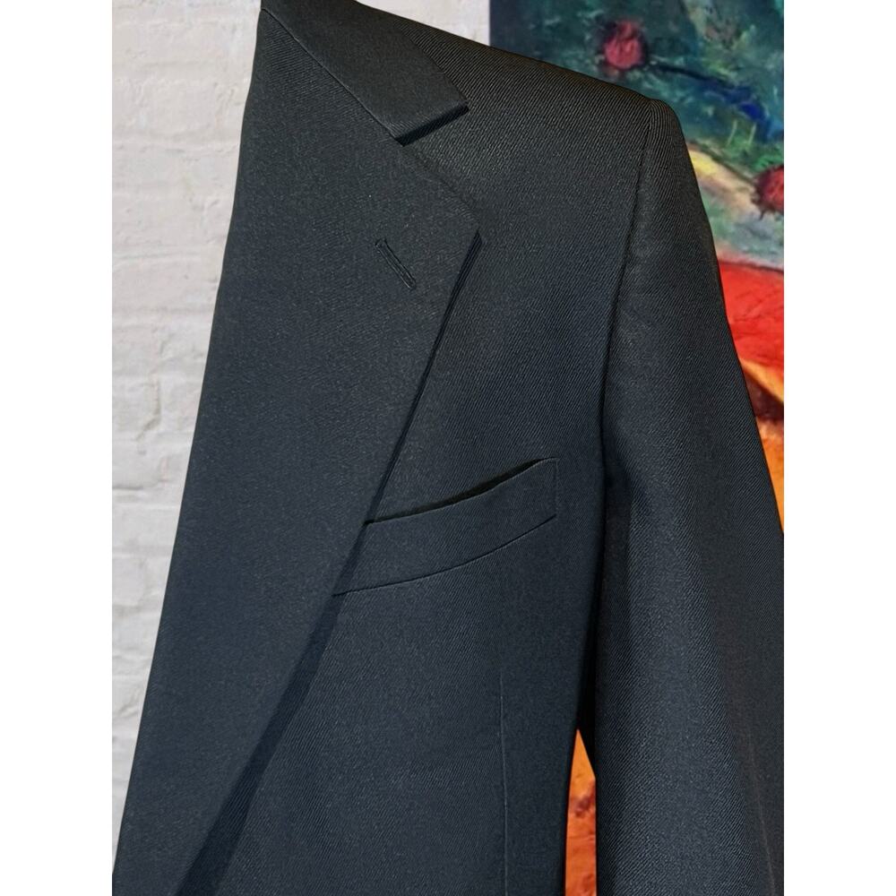 Vintage Dunleith 46L 39x30 Solid Black Twill Suit Unconstructed USA - Picture 4 of 16